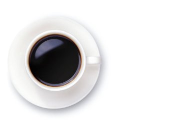 Kahve fincanı izole beyaz arka plan üzerinde.