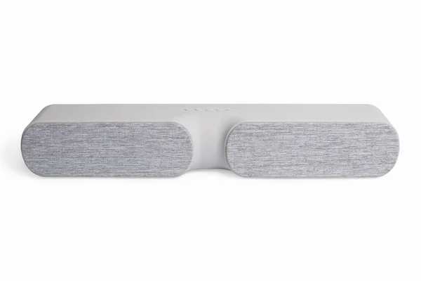 Eleganter Grauer Boutique Bluetooth Lautsprecher Auf Weißem Hintergrund — Stockfoto