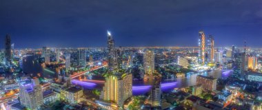 Bangkok Tayland 'ın Panorama Şehri.