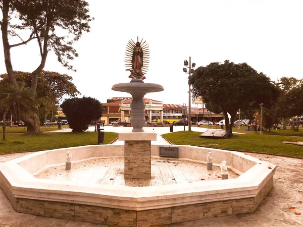 Virgen Guadalupe Sur Une Fontaine Dans Parc Central Guadalupe — Photo