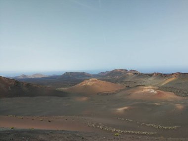 Timanfaya bir yangın manzara