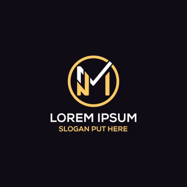 Mn veya Nm Letter logo tasarım şablonu vektörü