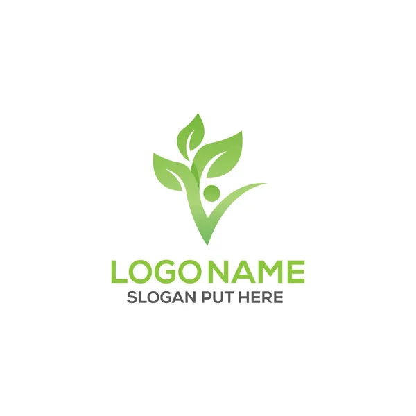 Letter Gezonde Juiste Richting Logo Ontwerp Sjabloon — Stockvector