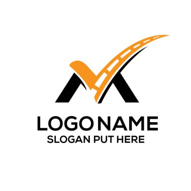 Taşıma işi için M Harfi logosu / kimlik tasarımı şablonu
