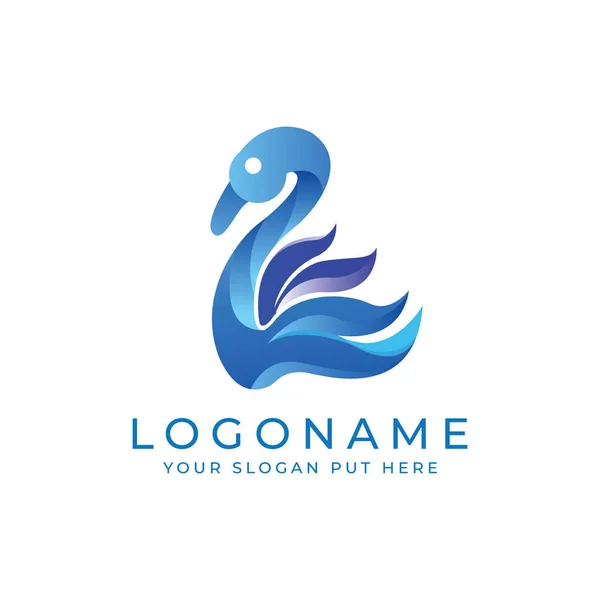 Plantilla Diseño Logotipo Identidad Swan Moderno — Archivo Imágenes Vectoriales