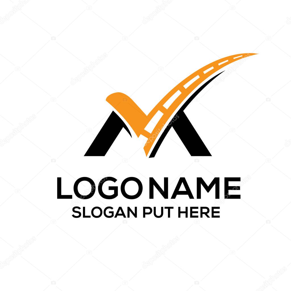 M Letter logo/identity design template for use transport business