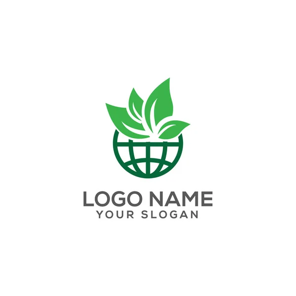 World Eco Logo Identity Design Use All Purpose — Stock Vector