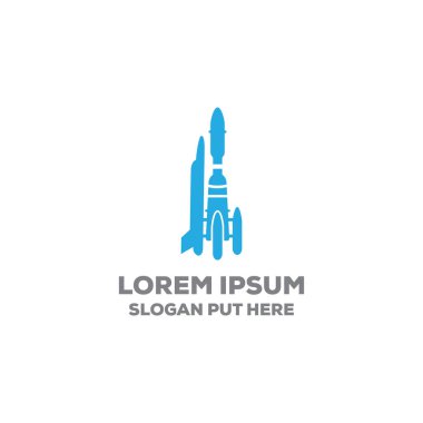 Uzay gemisi logo tasarımı şablon vektörü