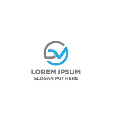 Dv Harfi logosu / kimlik tasarım şablonu vektörü eps