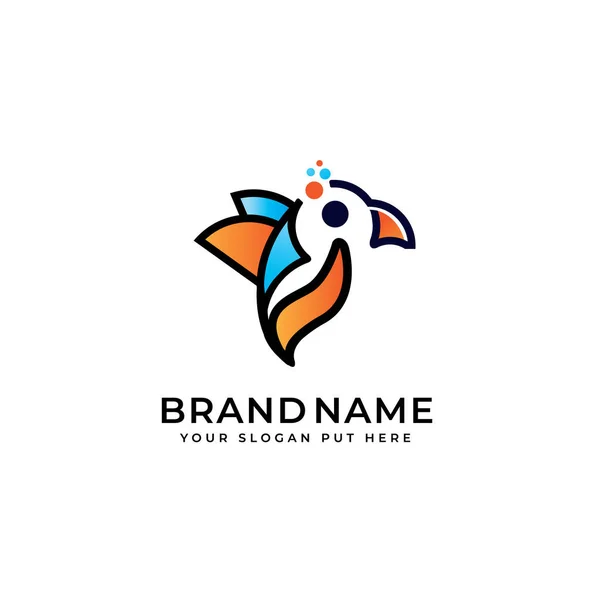 Logo Ptačí Technologie Nebo Logo Divoké Technologie Šablona Designu Identity — Stockový vektor