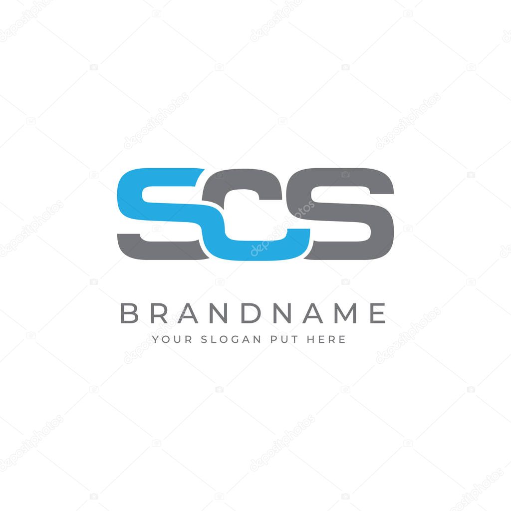 SCH Or SOS Letter logo design template