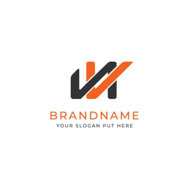 Herhangi bir amaç için Nv veya Wv harfi logo tasarım şablonu