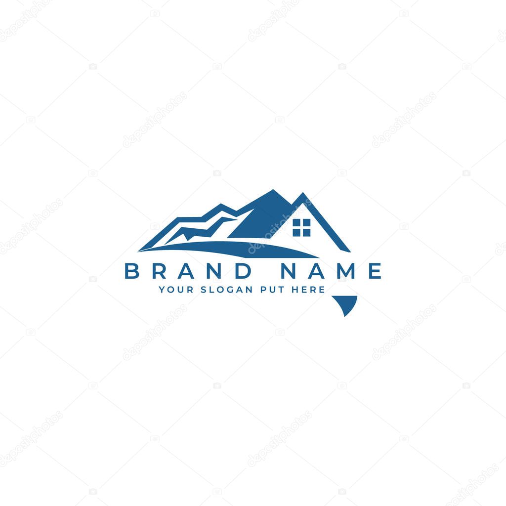 Mountain or hill property logo/identity design template
