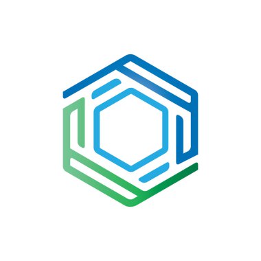Modern Hexagonal teknoloji logo tasarım şablonu şirket, iş ya da endüstri için kullanıma hazır