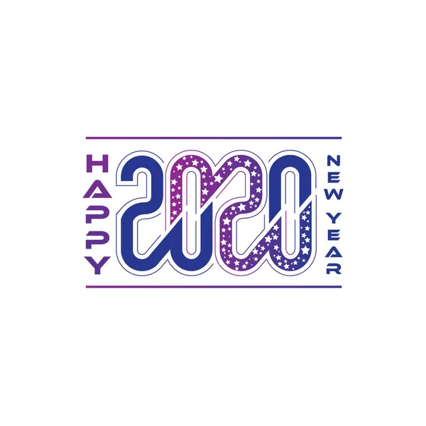 Creative Modern New Year 2020 Customized Text Logo Shirt Design — Stock Vector