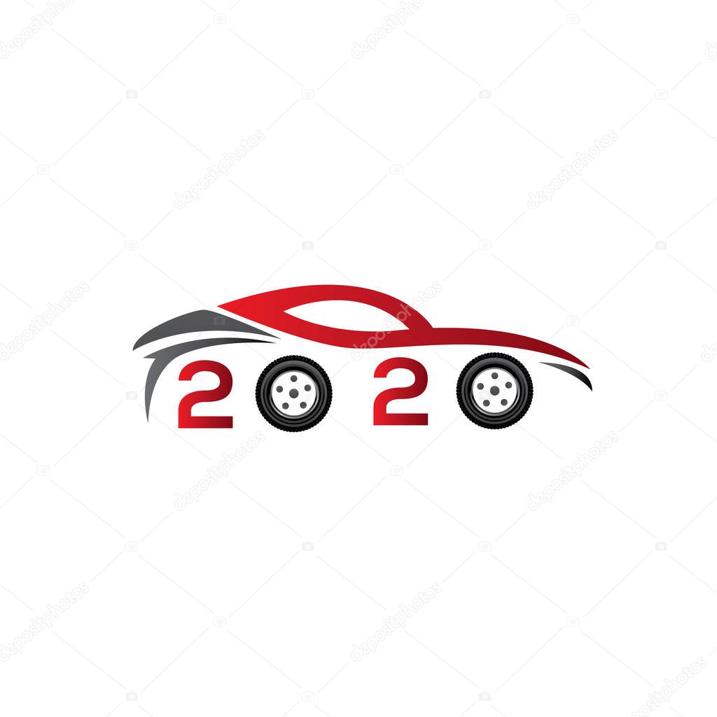 Creative & Modern 2020 Automobile logo texture or t shirt design template for company or business , industry purpose ready to use