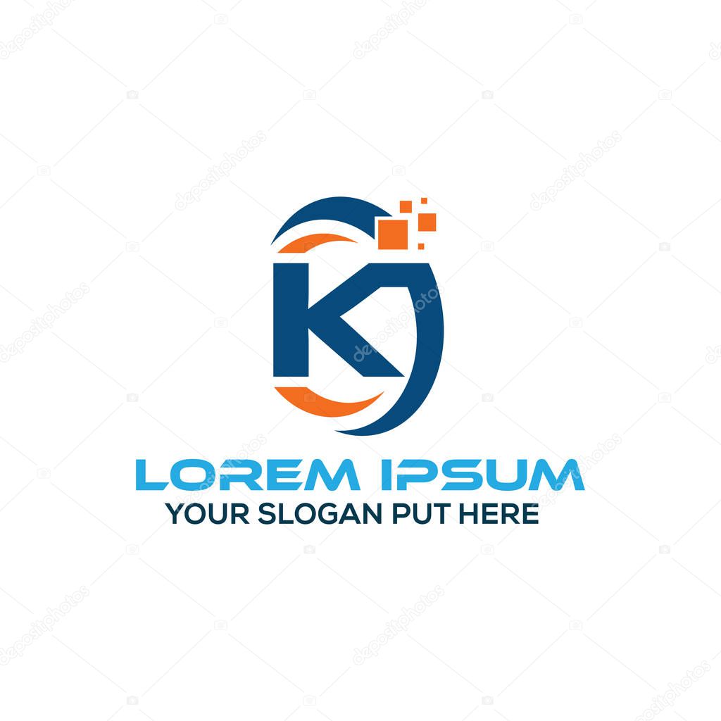 Creative and modern technology K Letter logo design template vector eps