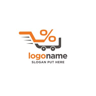 Yaratıcı ve modern atölye arabası yüzdesi veya indirimli logo tasarım şablonu vektörü