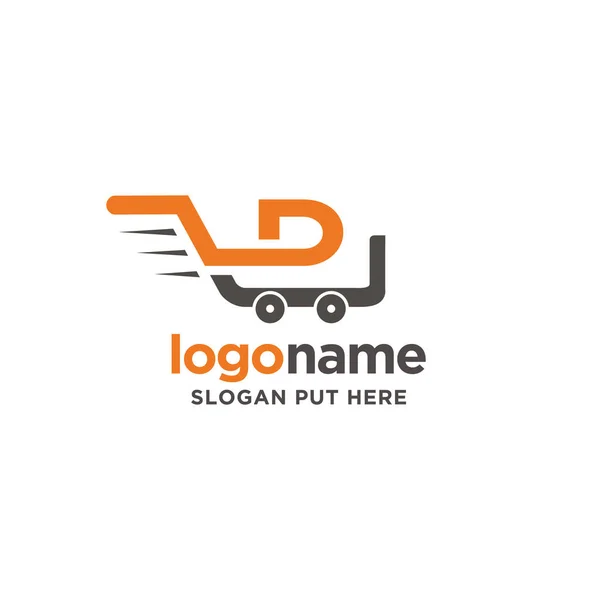Creatief Modern Shop Winkelwagen Letter Logo Design Template Vector Eps — Stockvector