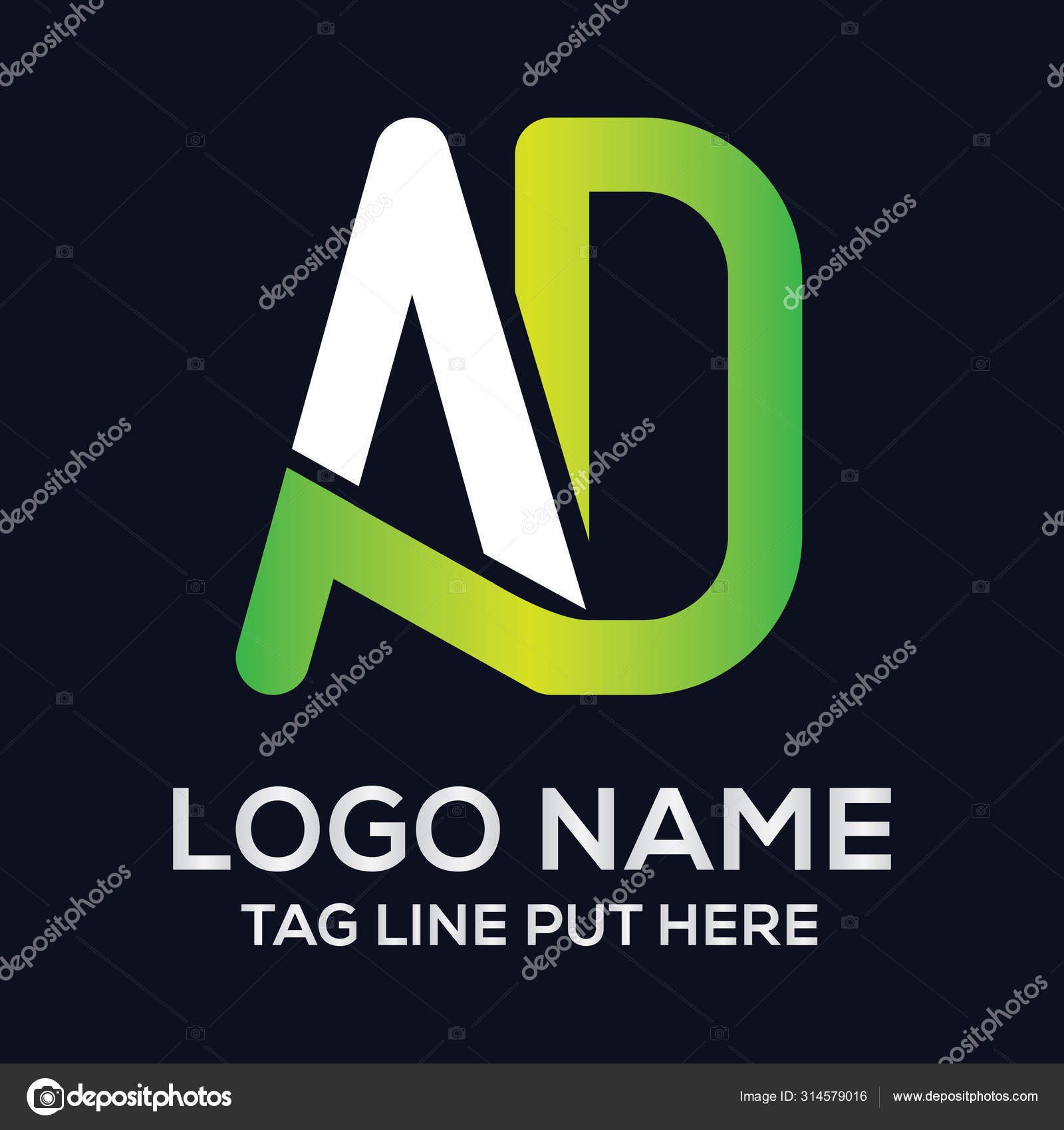 Lettre Ad Power Logo Adapté à Toute Entreprise Avec Les Initiales Ad Ou Da