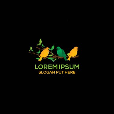 Vahşi yaşam şirketi, iş veya endüstri amaçları için yaratıcı & Modern Doğal Kuş Logosu tasarım şablonu kullanıma hazır