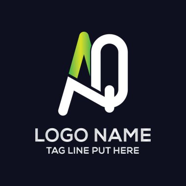 Şirket, iş ya da endüstri amaçları için yaratıcı & Modern Aq Letter logo tasarım şablonu kullanıma hazır