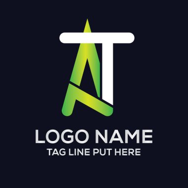 Şirket, iş veya endüstri amaçları için yaratıcı & Modern At Letter logo tasarım şablonu kullanıma hazır