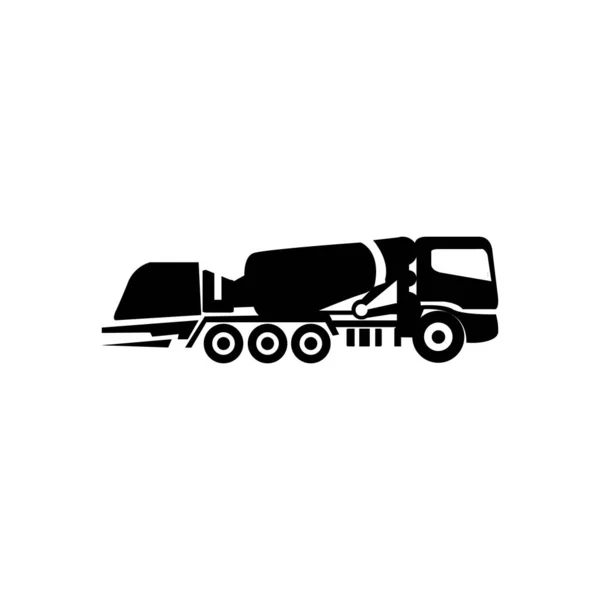Betonowy Betoniarka Ciężarówka Ikona Wektor Projektowanie Firmy Firmy Lub Przemysłu — Wektor stockowy