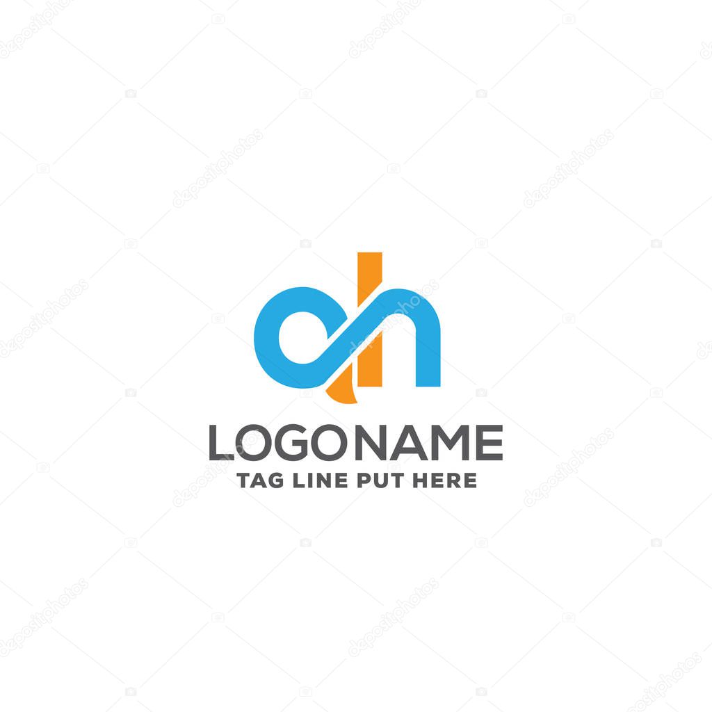 AH or QH logo design vector eps for company, business Or industry purpose ready to use