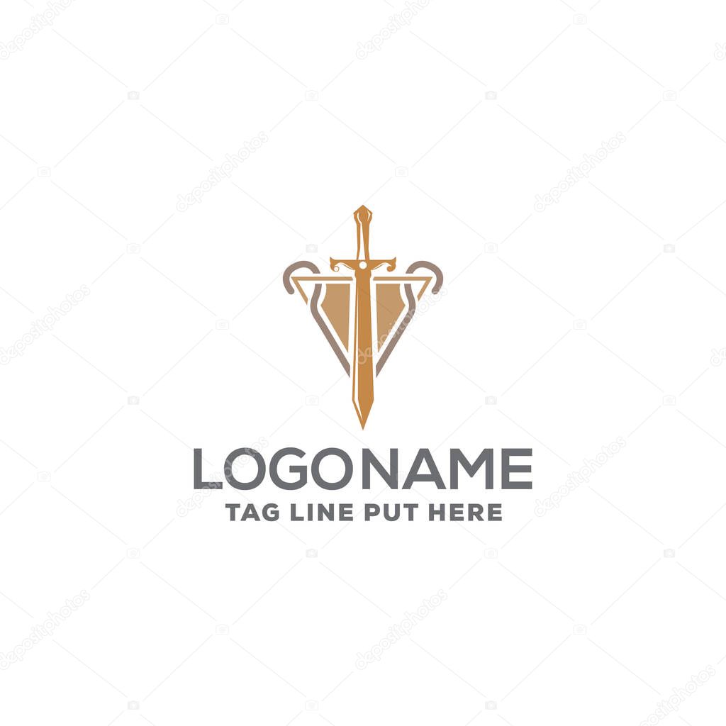 Crook & Sword logo design template for company, business Or industry purpose ready to use