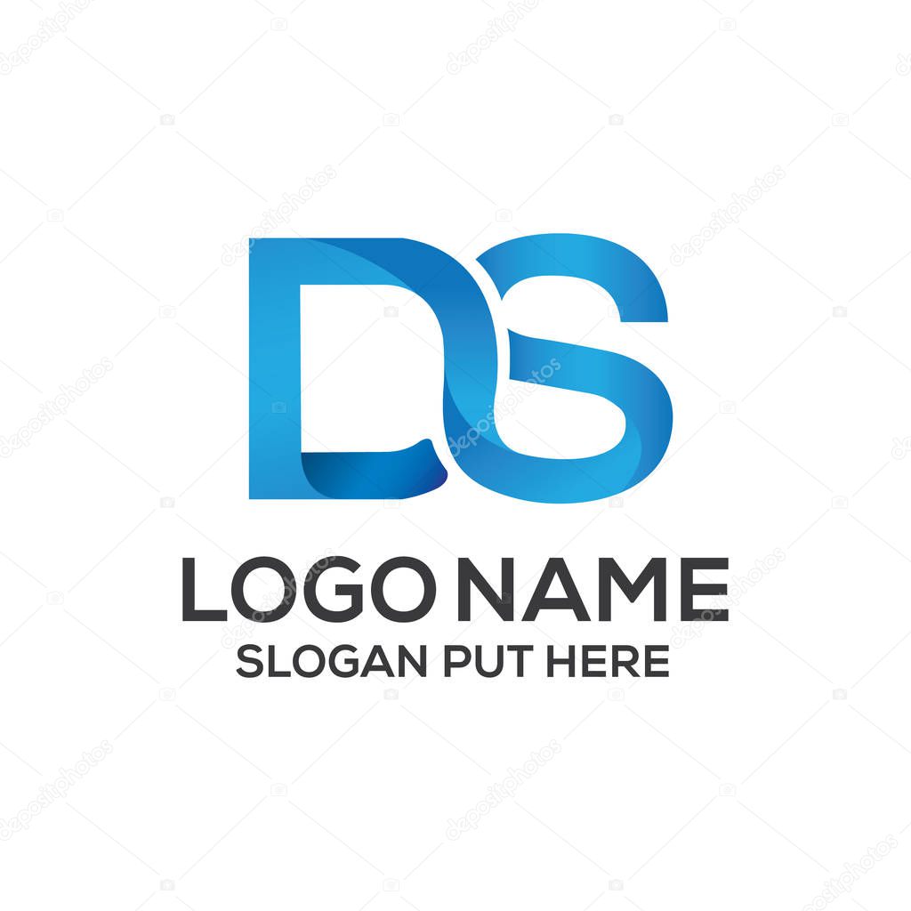 Creative & Modern DS Letter logo design template for company, business Or industry purpose ready to use