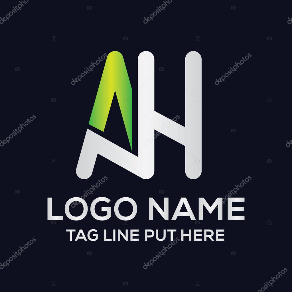 Creative & Modern AH Letter logo design template for company, business Or industry purpose ready to use