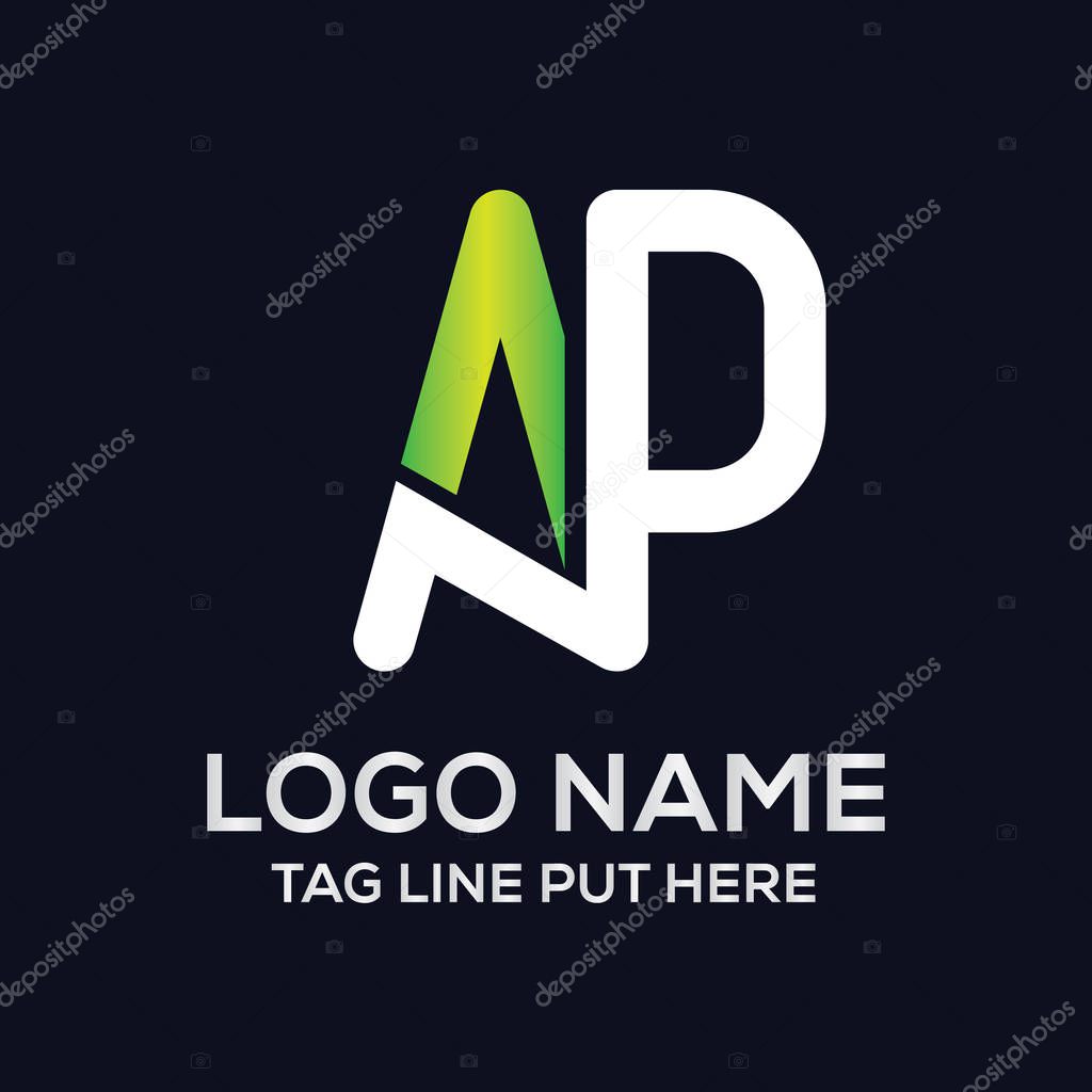 Creative & Modern AP Letter logo design template for company, business Or industry purpose ready to use