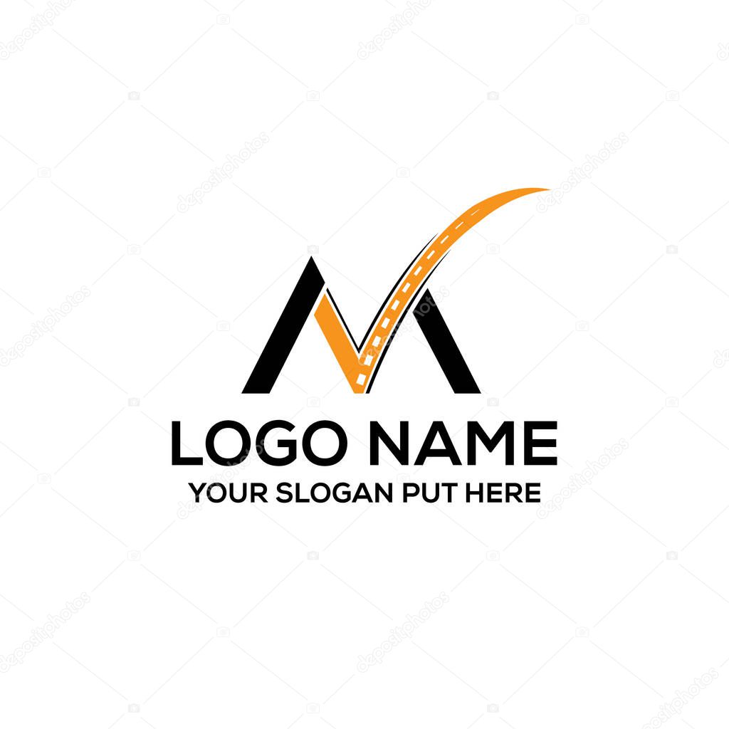 M Letter logo design for use transport business