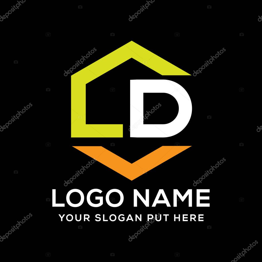 Letter LD logo design template for company, business Or industry purpose ready to use