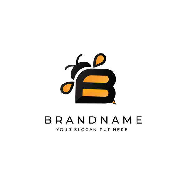 Creative & Modern B Letter Bee logo design template vector eps for company, business or industry purpose ready to use
