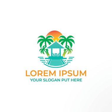 Seyahat için yaratıcı & Modern Travel plaj logosu tasarım vektörü veya sahil şirketi, iş dünyası veya endüstriyel amaçlar için kullanıma hazır