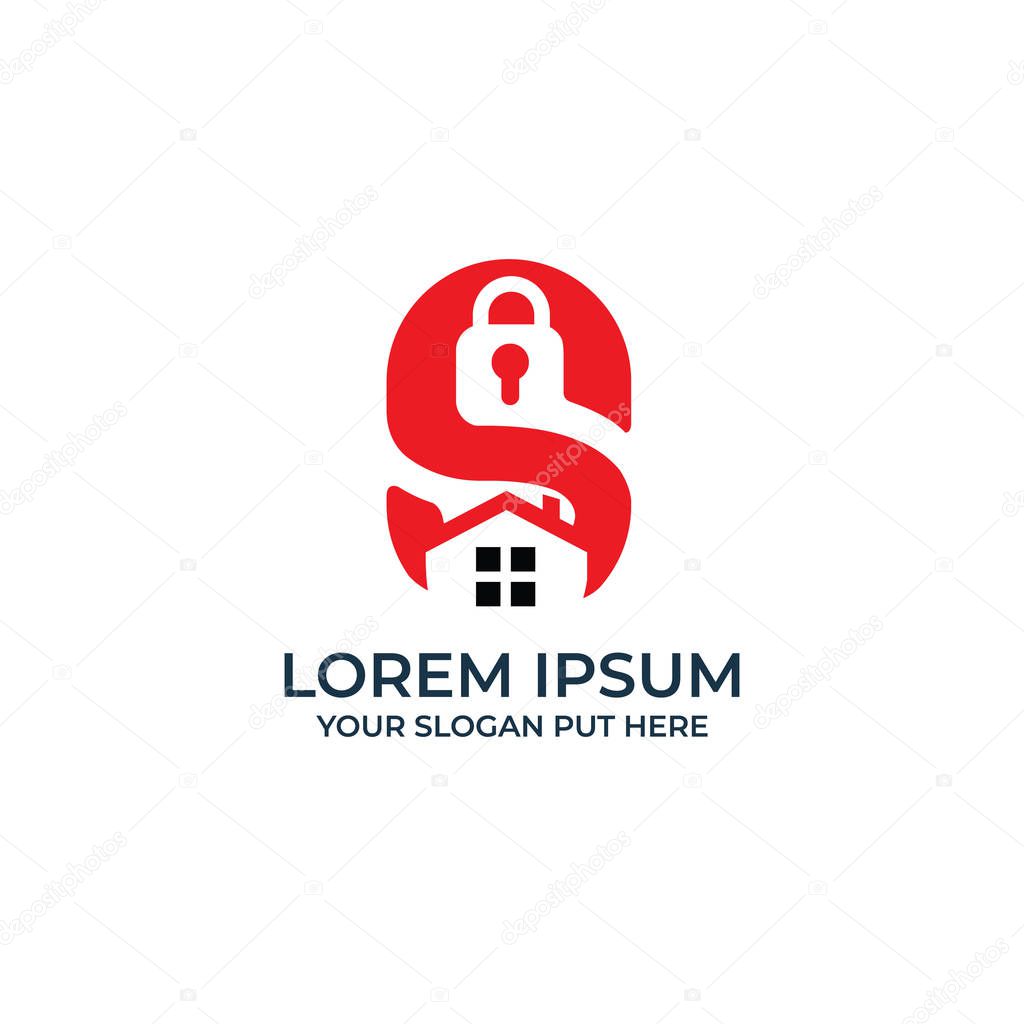 Creative & Modern S Letter security system logo design template vector eps for property/Real Estate security company, business Or industry purpose ready to use