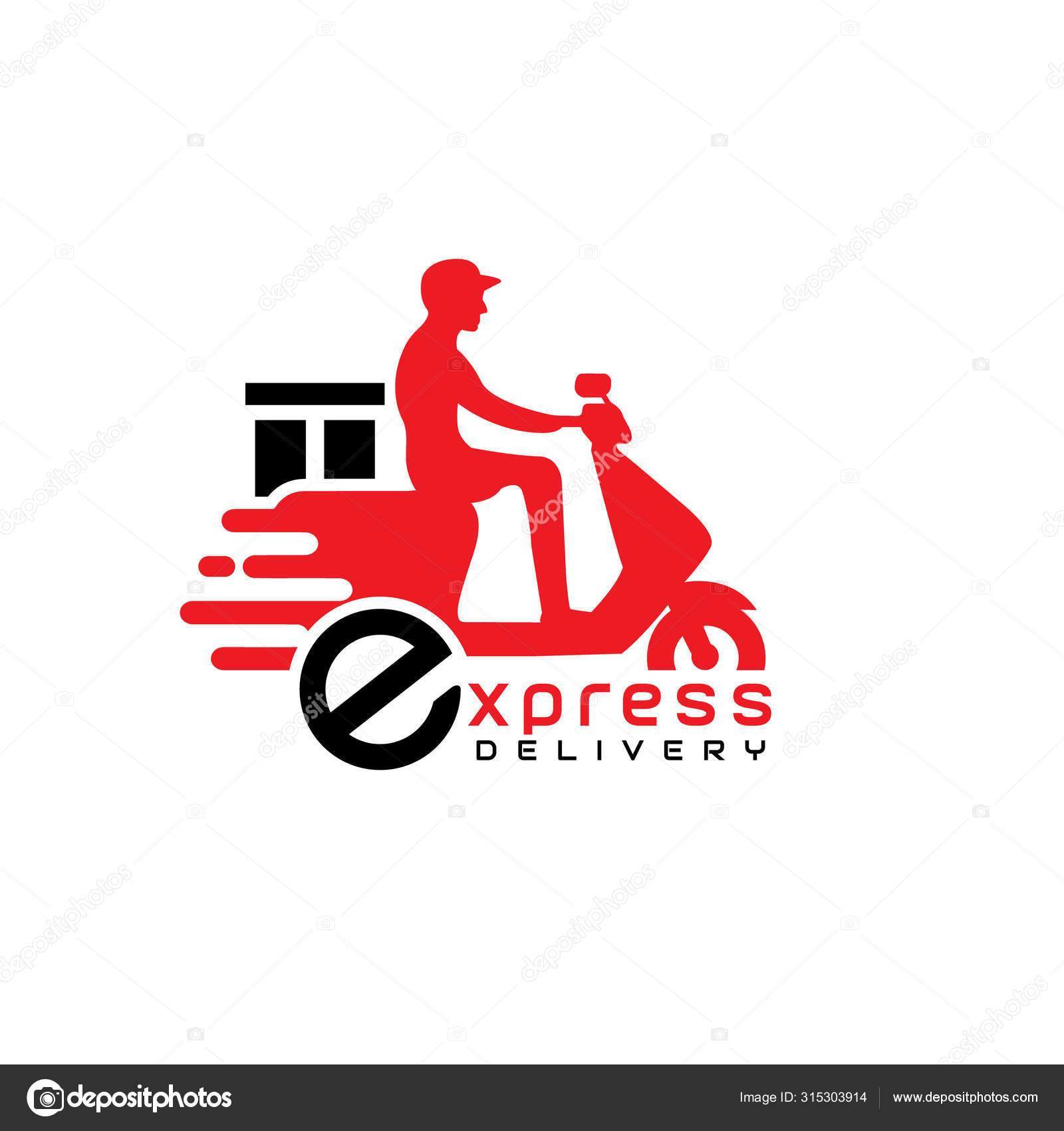 Creative Modern Scooter Sepeda Motor Express Logo Pengiriman Templat