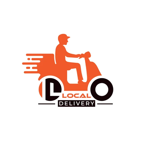 Creative Modern Scooter Motorcycle Local Delivery Logo Design Template Vector — Stock Vector