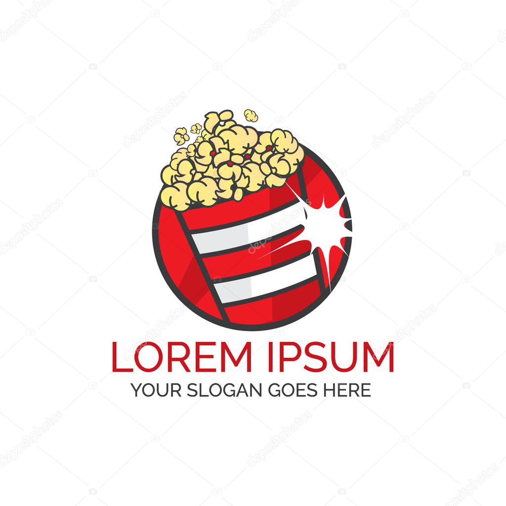 Pop Corn Funny style logo design template vector eps for food company, restaurant business purpose ready to use