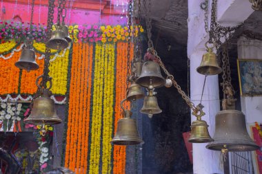 Bells outside maa chamunda temple in dewas city,