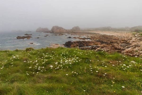 Plage de Plougrescant côte de granit rose en France — Photo