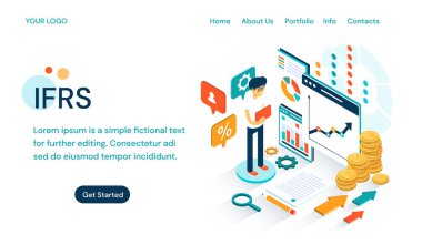 Ifrs - Karşılaştırılabilir bir küresel standart belirlemek için Uluslararası Finansal Raporlama Standartları web sitesi tasarım şablonu