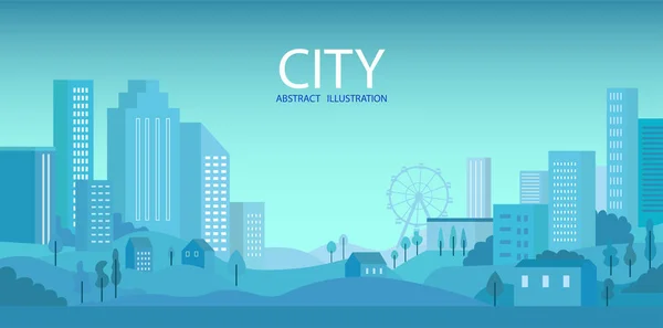 City skyline Vector illustration. Urban landscape. Daytime cityscape. — Stock Vector