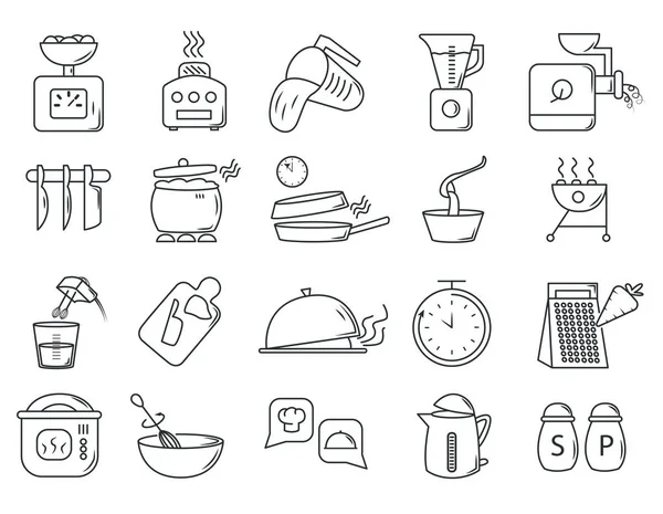 Large set of 20 different restaurant icons — Stock Vector