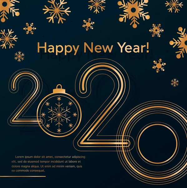 Nový rok 2020 - oslava nebo pozvánka. Kreativní prvky pro design — Stockový vektor
