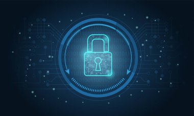 Veri güvenliği kavramı. Modern güvenlik dijital arkaplanı