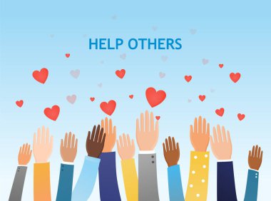Help Others concept with a group of diverse people clipart