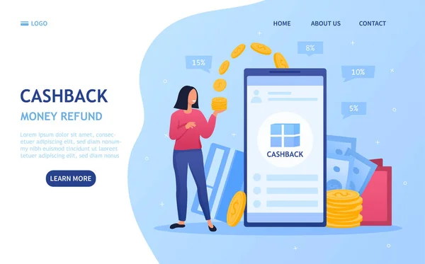 Cash-Back-Konzept für Kreditkartenkäufe — Stockvektor